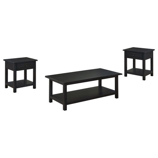 Payne 3-piece Coffee and 1-drawer End Table Set Java