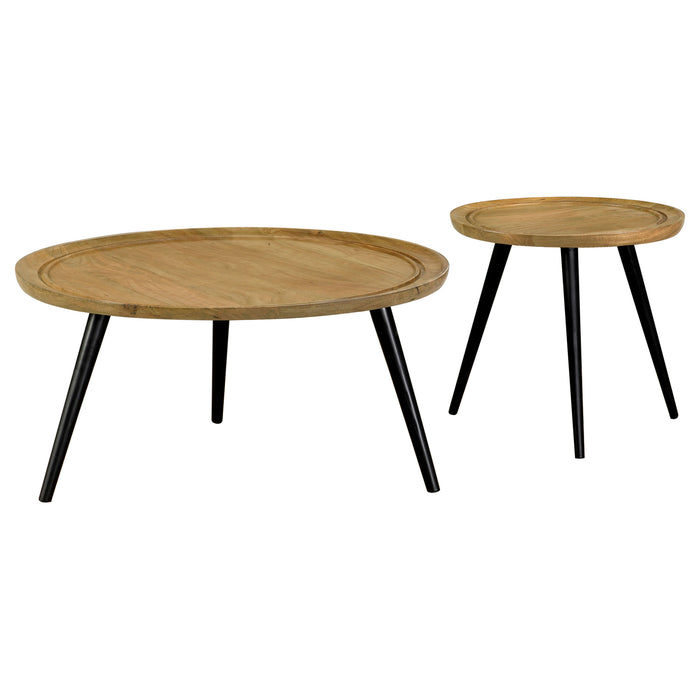 Zoe 2-piece Mango Wood Coffee and End Table Set Natural