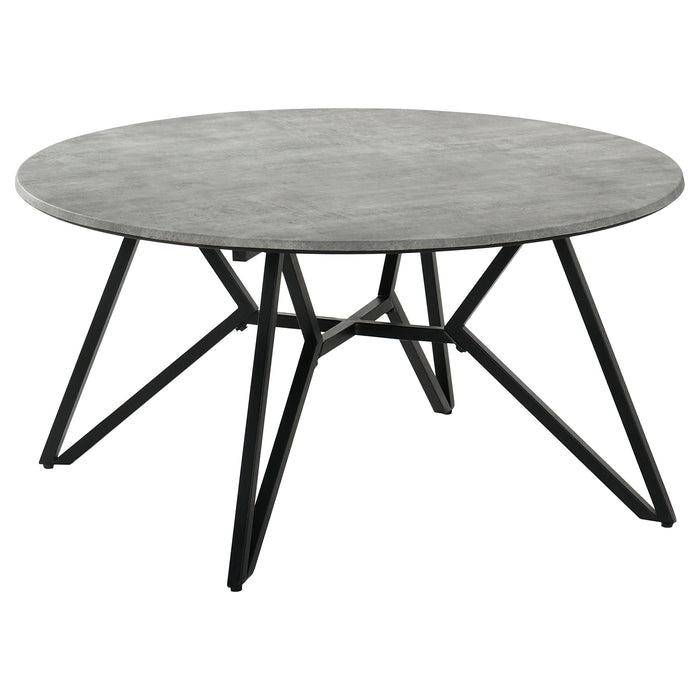 Hadi 2-piece Round SmartTop Coffee and End Table Set Cement