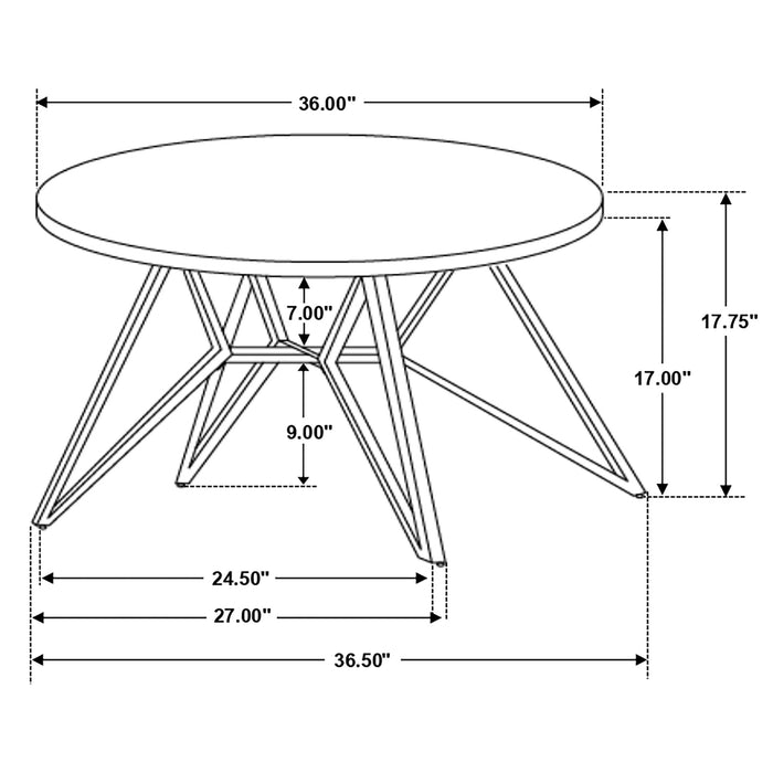 Hadi 2-piece Round SmartTop Coffee and End Table Set Cement