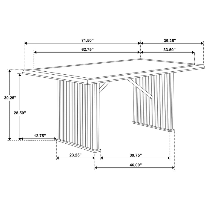 Sherwood 72-inch Rectangular Dining Table Brown