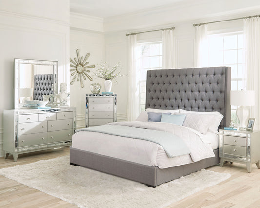 Camille 5-piece Eastern King Bedroom Set Metallic Mercury