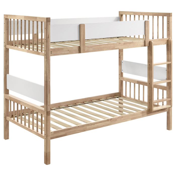 Dakota Wood Twin Over Twin Bunk Bed Natural