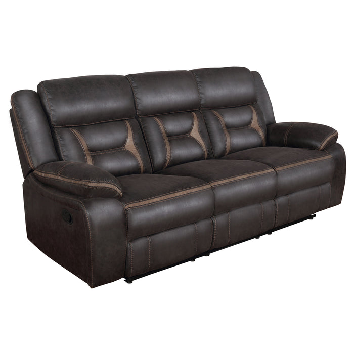 Greer 3-piece Upholstered Reclining Sofa Set Brown