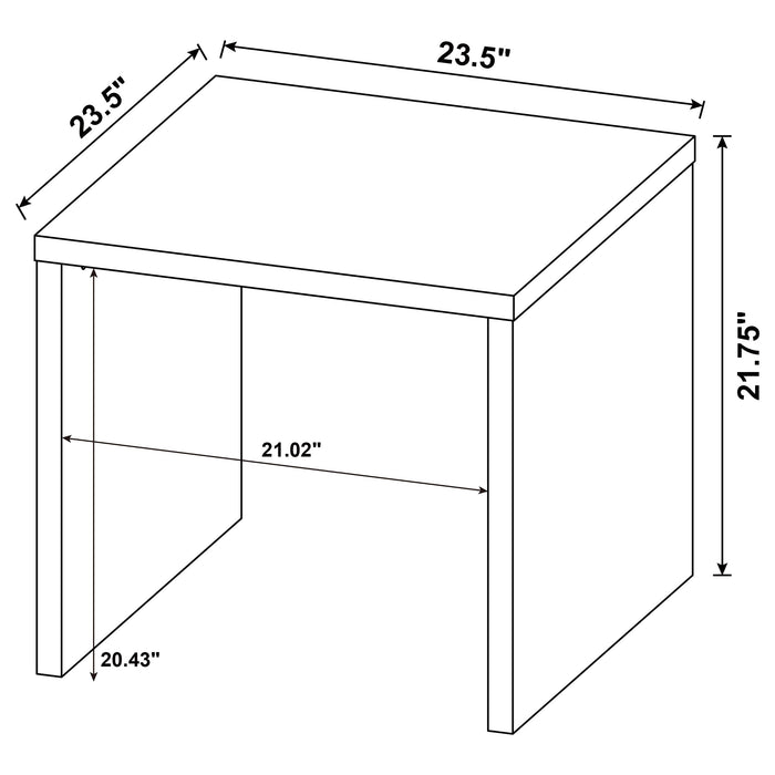 Knapp Engineered Wood Square Side End Table Black