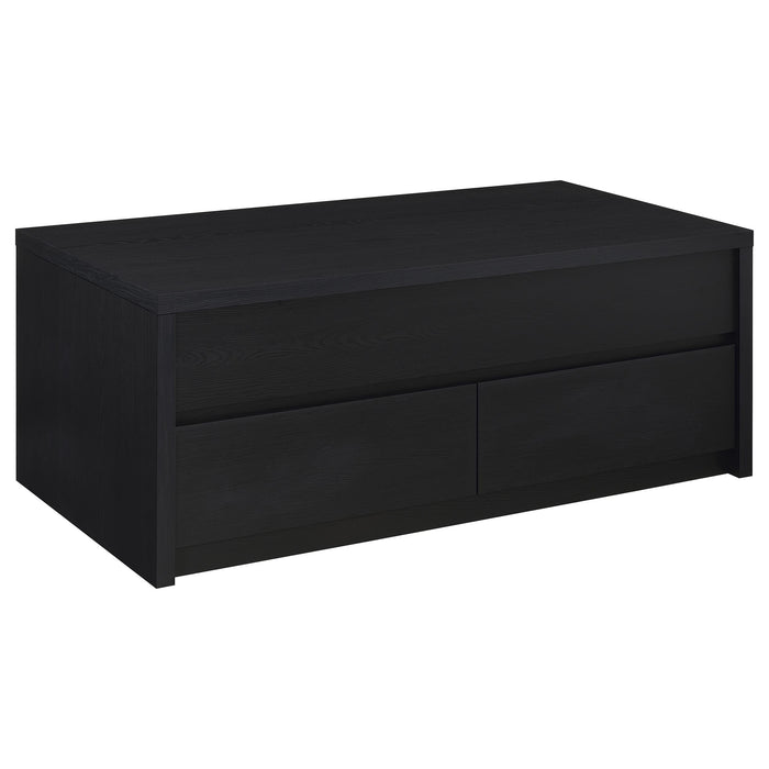 Knapp Lift Top Cocktail Coffee Table with Dual Drawers Black