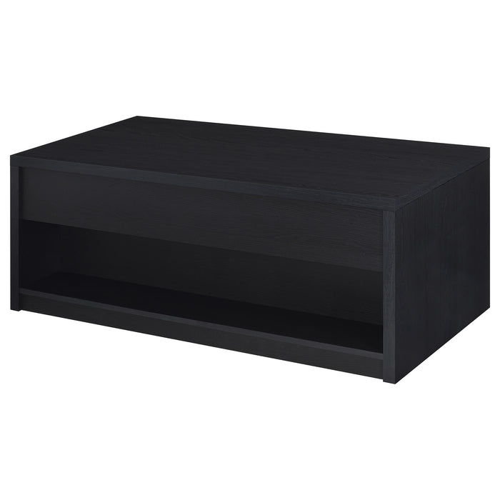 Knapp Lift Top Cocktail Coffee Table with Dual Drawers Black